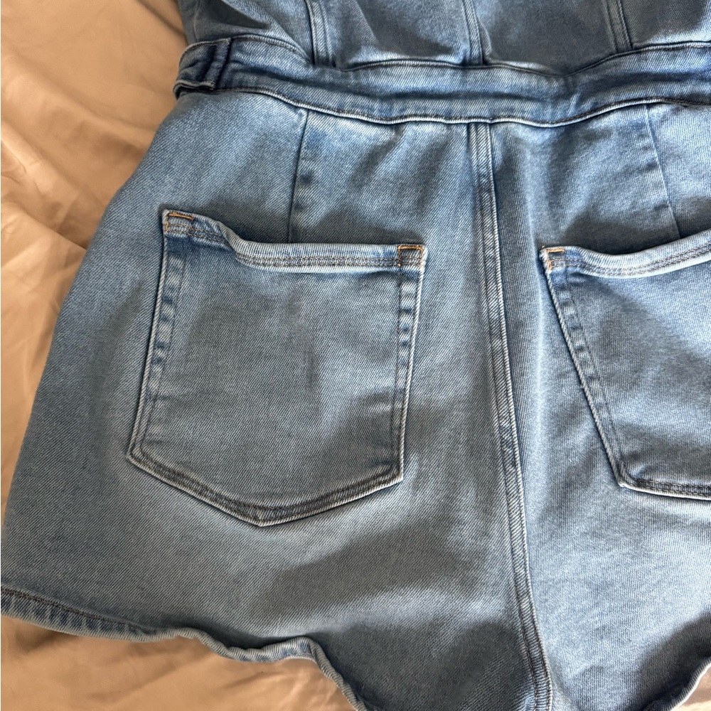 Good American Blue Denim Romper - Picture 9 of 12